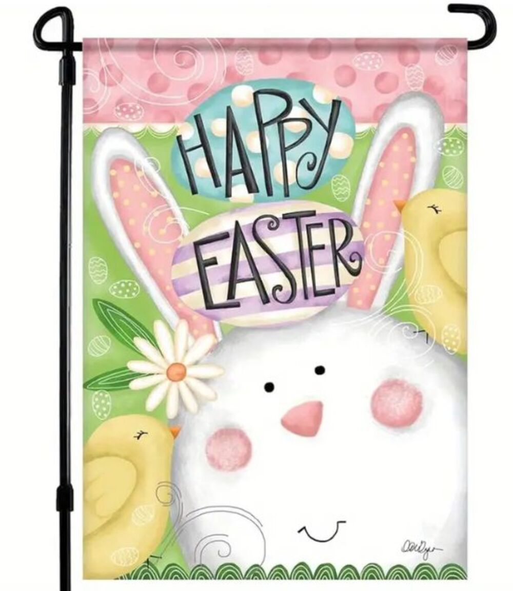 Garden Flag Happy Easter Bunny 12x18in Double sided
